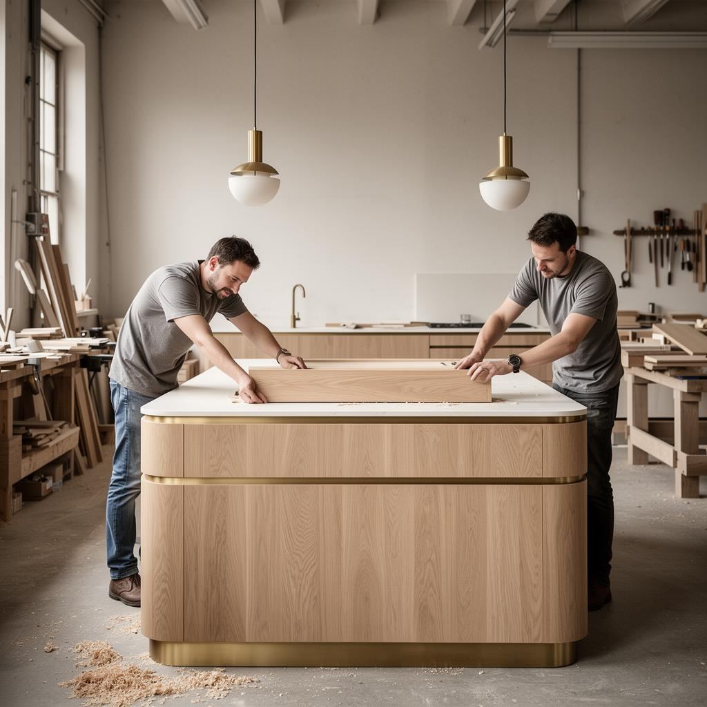 Maatwerk keukenkasten in productie bij de meubelmaker